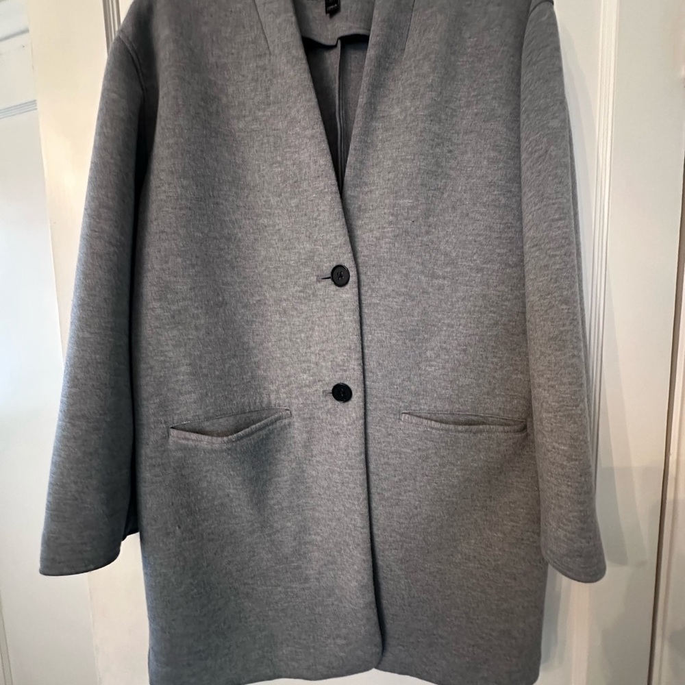 Jcrew soft mid length Coat- stretch cotton fabric